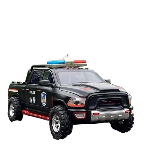 1:32 Für Ram Polizeiauto Druckgusslegierung Pullback-Auto(Black) von RHUIMEI