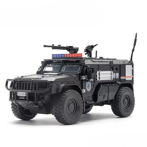 1:32 Polizeiauto, SWAT, Metalldruckguss, Schwerlastwagen mit Stoßdämpfung (schwarz) von RHUIMEI