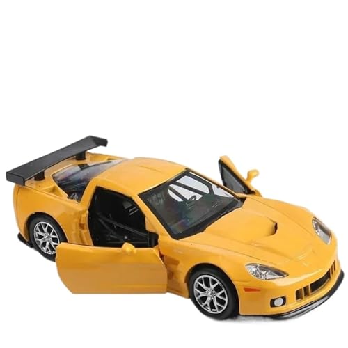 1:36 Für Corvette C6R Sportwagen Legierung Druckgussmodell(Yellow) von RHUIMEI