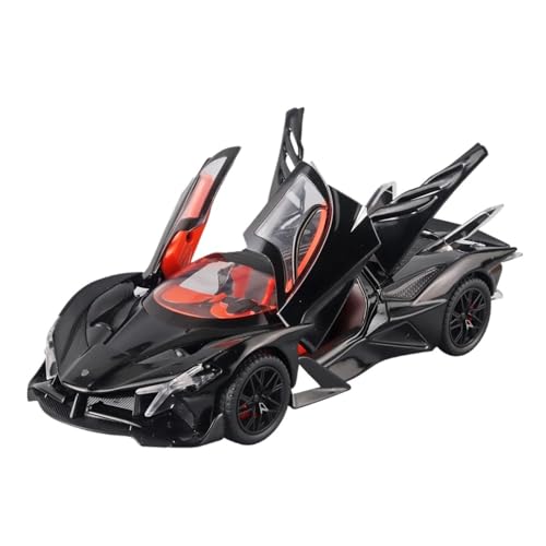 Für 1:24 Alloy Model A Pull-back Sound And Light Simulated Sports Car Model Geeignet für die ausgestellte Sammlung als Ornament und auch als raffiniertes Spielzeugauto (Schwarz) von RHUIMEI