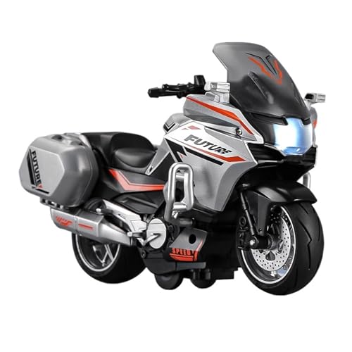 Große 1:10 State Motorrad Modell Iron Ride Polizeiauto Spielzeug Simulation Legierung Lokomotive Exquisite(Silver) von RHUIMEI