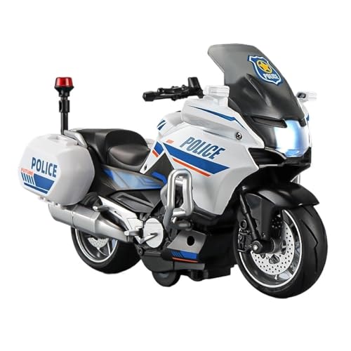 Große 1:10 State Motorrad Modell Iron Ride Polizeiauto Spielzeug Simulation Legierung Lokomotive Exquisite(White) von RHUIMEI