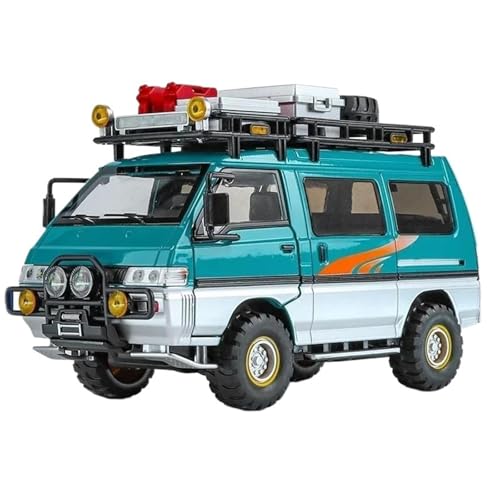 Modellauto aus Druckguss-Metall-Legierung für Geländewagen, Delica im Maßstab 1:24, Blau Modellauto aus Druckguss-Metall-Legierung für Geländewagen, Delica im Maßstab 1:24, Blau von RHUIMEI
