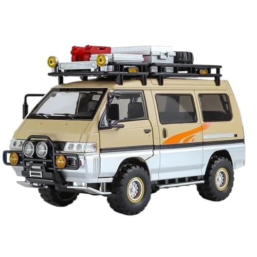 RHUIMEI 1:24 Für Delica Offroad MPV Legierung Metall Druckguss Auto Modell (Beige) von RHUIMEI