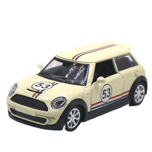 RHUIMEI 1:32 Für Mini 53 Racing Legierung Automodell(Beige) von RHUIMEI
