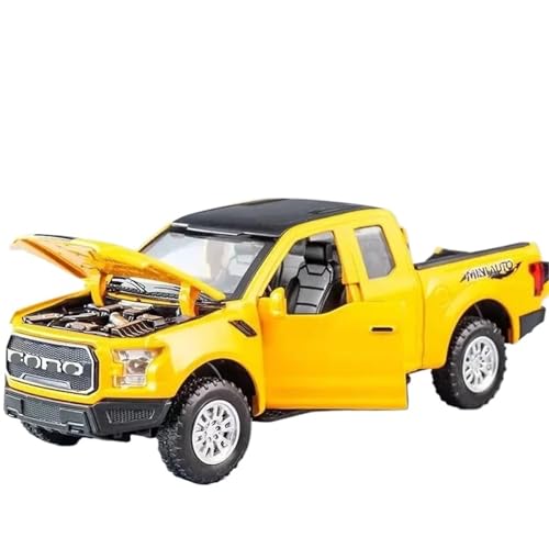 1:32 Für Raptor F150 Pickup Geländewagen Druckguss Legierung Modell Auto(Yellow) von RHUIMEI
