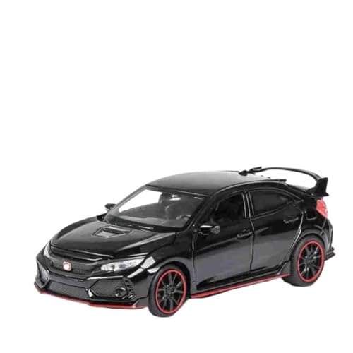 RHUIMEI 1:32 für Civic TYPE-R Legierung Druckguss Auto Modell Simulation mit Sound Light Car Collection (schwarz) von RHUIMEI