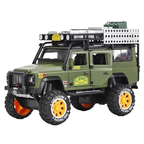 RHUIMEI Defender Modellauto 1:28, aus Legierung, Druckguss, Camel Cup SUV, 6 Türen, mit Sound und Licht (Grün) von RHUIMEI