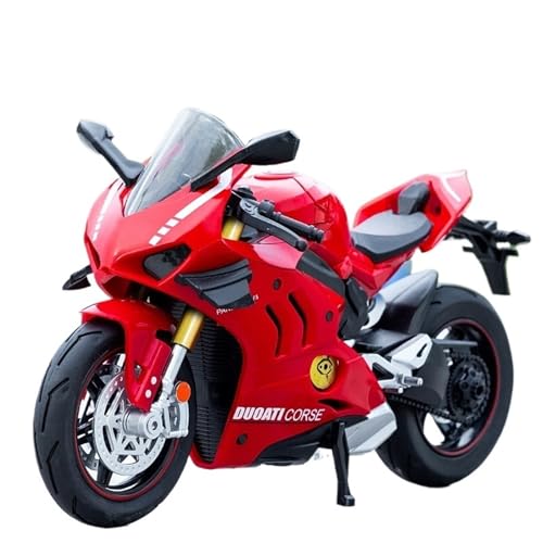 RHUIMEI for 1/10 Legierung Motorrad Modell Lenkung Multi-Funktion Kinder Metall Spielzeug Sammlung Ornamente Exquisite(Red) von RHUIMEI
