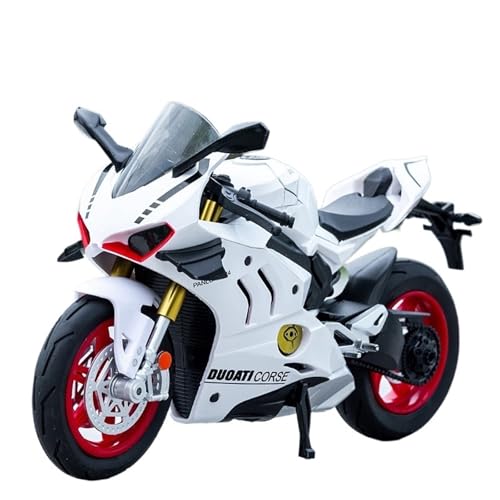 RHUIMEI for 1/10 Legierung Motorrad Modell Lenkung Multi-Funktion Kinder Metall Spielzeug Sammlung Ornamente Exquisite(White) von RHUIMEI