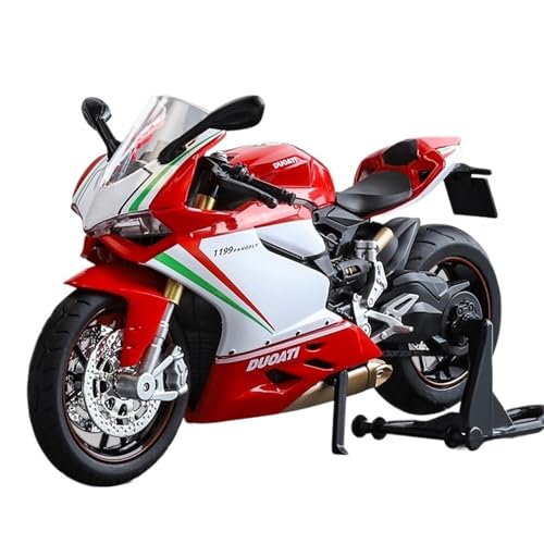 RHUIMEI for 1/12 1199 Sound Und Licht Simulation Legierung Lokomotive Lenkstoß Motorrad Modell Spielzeug Kinder Sammlung Ornamente Exquisite(Red) von RHUIMEI