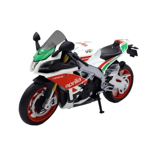 RHUIMEI for 1/12 Apulia Racing Legierung Motorrad Modell Lenkung Multi-Funktion Kinder Metall Spielzeug Sammlung Ornamente Exquisite(Silver) von RHUIMEI