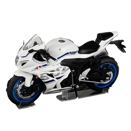 RHUIMEI for 1/12 GSX-R1000 Legierung Motorrad Modell Lenkung Multi-Funktion Kinder Metall Spielzeug Sammlung Ornamente Exquisite(White) von RHUIMEI