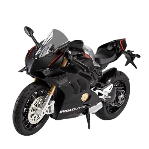 RHUIMEI for 1/12 M12-8 Legierung Motorrad Modell Lenkung Multi-Funktion Kinder Metall Spielzeug Sammlung Ornament Exquisite(Black) von RHUIMEI