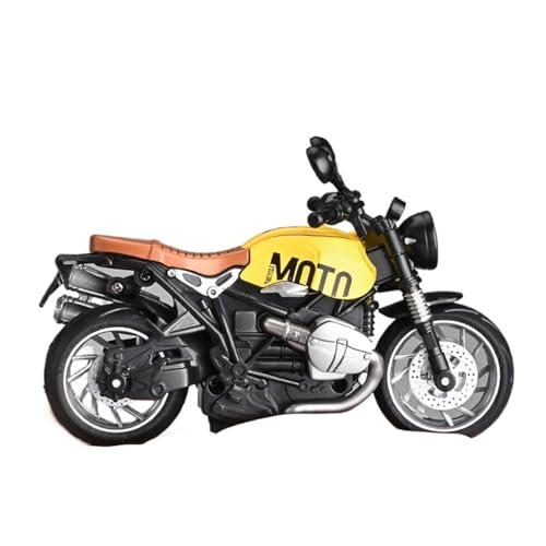 RHUIMEI for 1/12 Q Version Simulation Motorrad Modell Latte Retro Motorrad Metall Spielzeug Reiter Figur Sammlung Ornamente Exquisite(Yellow) von RHUIMEI