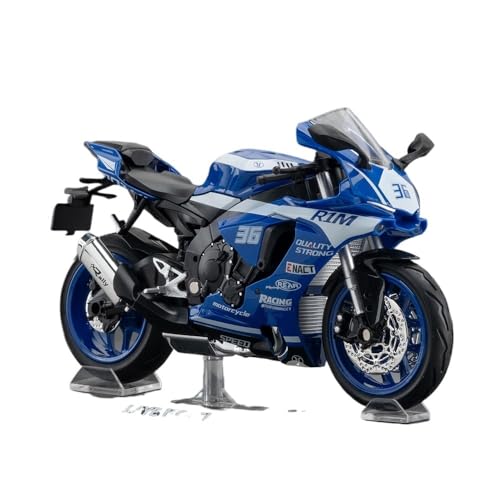 RHUIMEI for 1/12 R1M Simulation Legierung Lokomotive Lenkung Schock Motorrad Modell Spielzeug for Kinder Zu Sammeln Ornamente Exquisite(Blue) von RHUIMEI