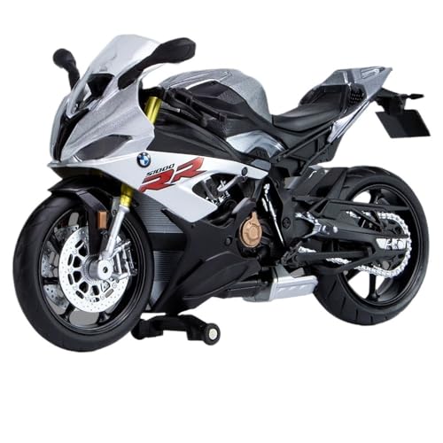 RHUIMEI for 1/12 S1000RR Simulation Legierung Lokomotive Lenkung Schock Motorrad Modell Spielzeug for Kinder Sammlung Ornamente Exquisite(Silver) von RHUIMEI