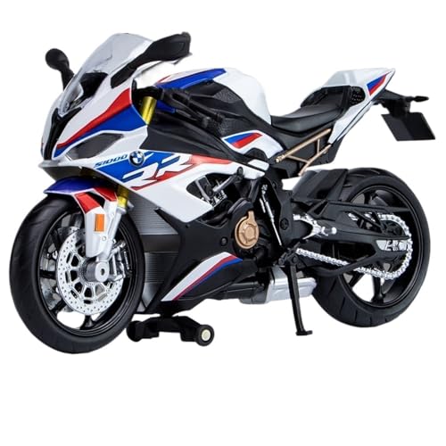 RHUIMEI for 1/12 S1000RR Simulation Legierung Lokomotive Lenkung Schock Motorrad Modell Spielzeug for Kinder Sammlung Ornamente Exquisite(White) von RHUIMEI