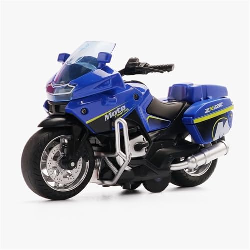 RHUIMEI for 1/14 Licht Musik Simulation Legierung Lokomotive Lenkung Schock Motorrad Modell Spielzeug Kinder Sammlung Ornamente Exquisite(Blue) von RHUIMEI