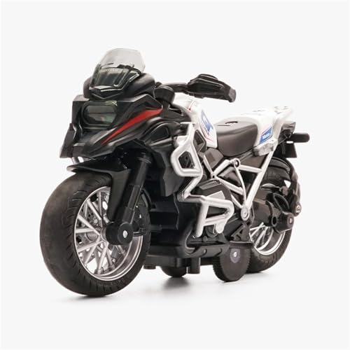 RHUIMEI for 1/14 Licht Musik Simulation Legierung Lokomotive Lenkung Schock Motorrad Modell Spielzeug Kinder Sammlung Ornamente Exquisite(White) von RHUIMEI