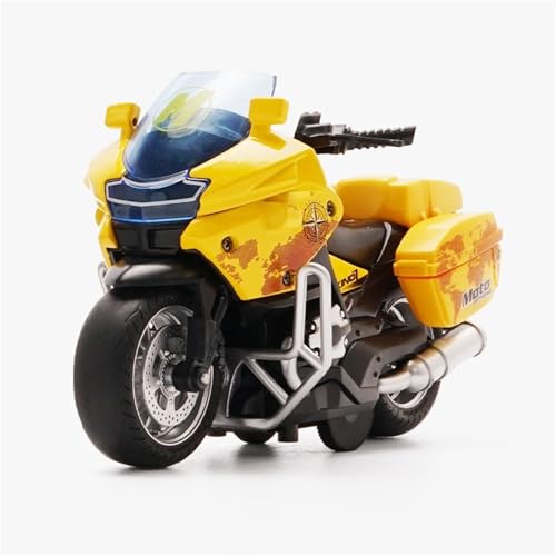 RHUIMEI for 1/14 Licht Musik Simulation Legierung Lokomotive Lenkung Schock Motorrad Modell Spielzeug Kinder Sammlung Ornamente Exquisite(Yellow) von RHUIMEI