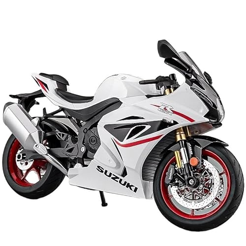 RHUIMEI for 1/9 GSX1000 Legierung Motorrad Modell Lenkung Multi-Funktion Kinder Metall Spielzeug Sammlung Ornamente Exquisite(White) von RHUIMEI