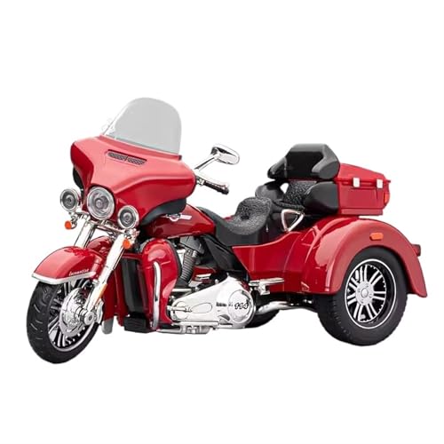 for 1/9 American Retro Cruiser Motorrad Modell Junge Legierung Dreirad Kinder Spielzeug Auto Sammlung Ornamente Exquisite(Red) von RHUIMEI