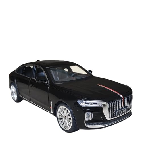 for 1:24 Red Flag H9 Legierung Automodell Mit Lenkung Stoßdämpfung Funktion Simulation Inländischen Auto Dekorationen Jungen Kinder Spielzeug Auto Exquisite(Black) von RHUIMEI