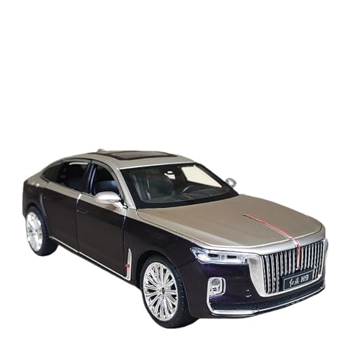for 1:24 Red Flag H9 Legierung Automodell Mit Lenkung Stoßdämpfung Funktion Simulation Inländischen Auto Dekorationen Jungen Kinder Spielzeug Auto Exquisite(Purple) von RHUIMEI