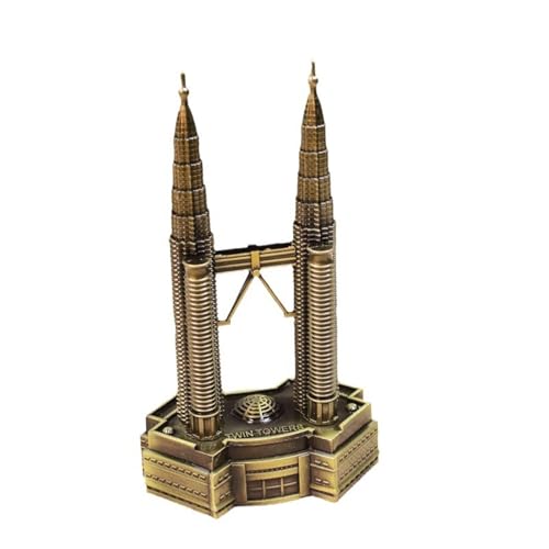 for Kuala Lumpur Twin Towers Metallgebäudemodell Ornamente Kreatives Szenisches Kunsthandwerk Reisesouvenirs Exquisite(Bronze) von RHUIMEI