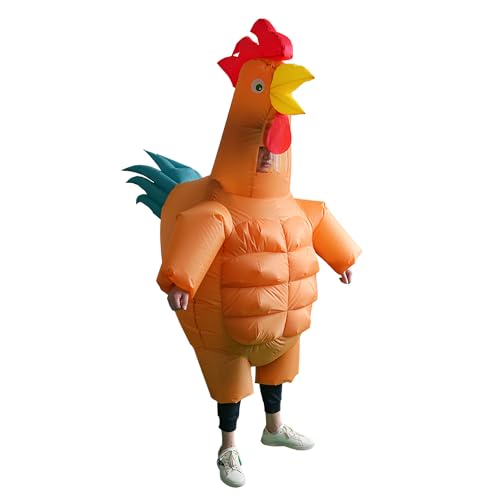 RHYTHMARTS Aufblasbares Huhn Kostüm für Erwachsene Huhn Kostüm Aufblasbares für Erwachsene Hahn Kostüme Kostümparty Halloween Weihnachten von RHYTHMARTS