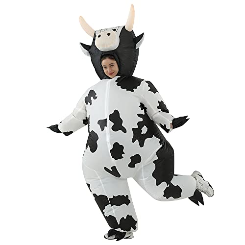 RHYTHMARTS Aufblasbares Kuh-Kostüm, Kuh-Kostüm, Kostüm, Kostüm, aufblasbarer Overall, Weihnachten, Halloween, Kostüme für Erwachsene von RHYTHMARTS
