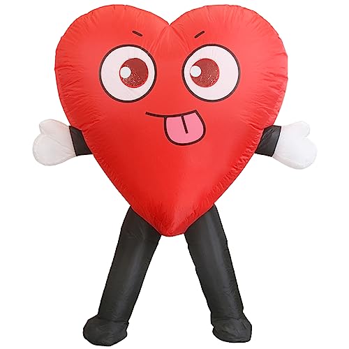 RHYTHMARTS Aufblasbares Rotes Liebesherz Kostüm für Erwachsene - Unisex - Aufblasbares Kostüm für Valentinstag & Feiertage von RHYTHMARTS