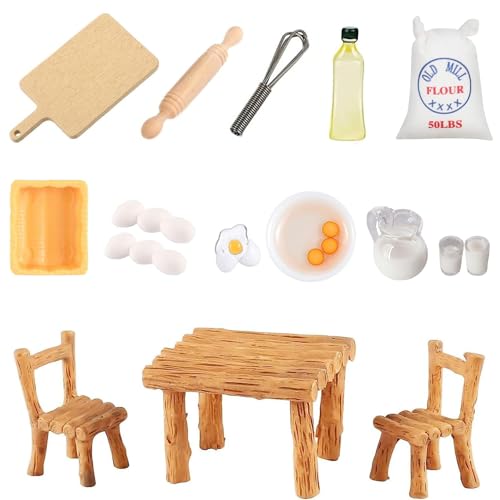 RHZXD 20 Stücke Wichtel Zubehör, Puppenhaus Mini Miniatur Tisch Küche Feengarten Indoor Outdoor aus Silikon RHZXD 20 Stücke Wichtel Zubehör, Puppenhaus Mini Miniatur Tisch Küche Feengarten Indoor Outdoor aus Silikon von RHZXD