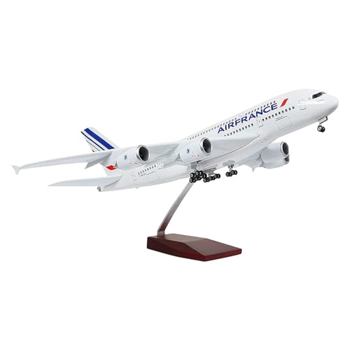 Für Air France Airbus A380 Luftfahrtmodell Im Maßstab 1:160, (mit LED-Leuchten Und Rädern). (Color : A380 Air France, Size : with Lights) von RIBONI