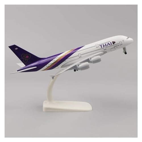 RIBONI Für Thai Airways A380, Metallreproduktion, Legierungsmaterial, Luftfahrtsimulationssammlung, Flugzeugmodell, 20 cm, 1:400 (Color : Thai Airways) von RIBONI