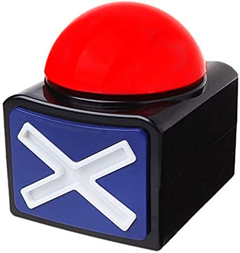RIBOSY Game Answer Buzzer, Game Buzzer mit Lichtern und Sound Trivia Quiz Got Talent Buzzer, Buzzer Buttons für Game Show (Rot-Schwarz (1 Pack)) von RIBOSY