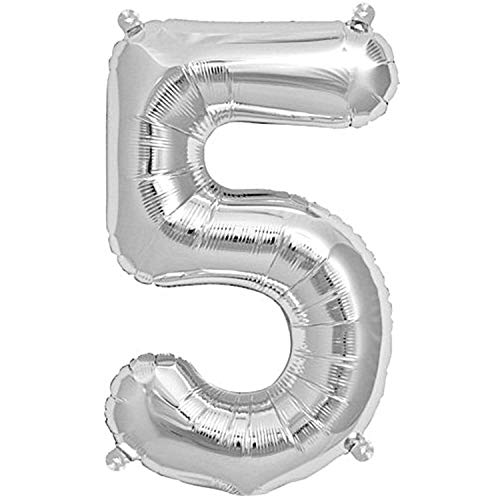 RICO DESIGN GmbH & Co. KG Folienballon 5, Silber, ca. 36cm RICO DESIGN GmbH & Co. KG Folienballon 5, Silber, ca. 36cm von Rico Design