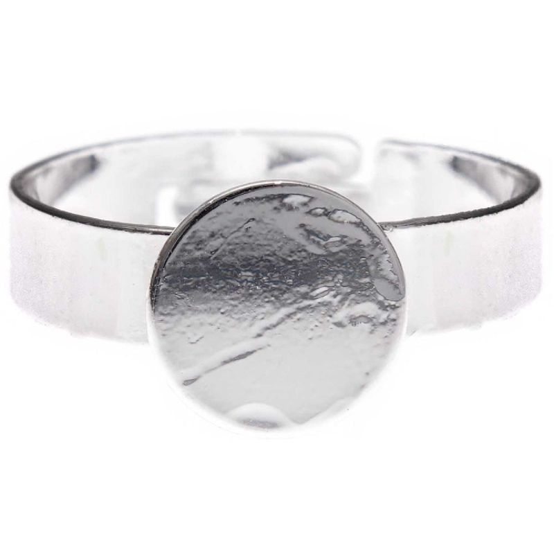 Ring, größenverstellbar,mit runder Klebefläche, 2 Stk von RICO-Design tap