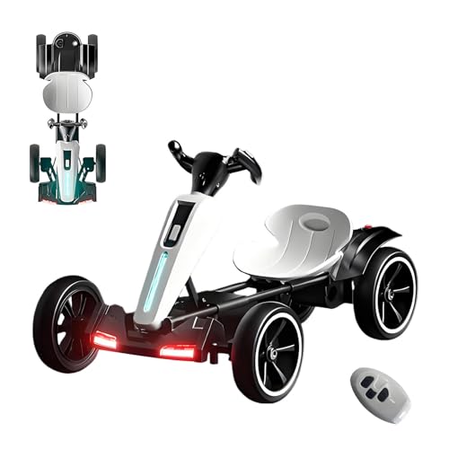 RIDEONMOP Faltbare Go-Karts für Kinder mit Rückfahrmodi, 5 MPH Speed Drift Go-Kart, Pedal-Go-Kart mit verstellbarem Sitz und Musik/Lichter, für Jungen und Mädchen im Alter von 3+,Weiß RIDEONMOP Faltbare Go-Karts für Kinder mit Rückfahrmodi, 5 MPH Speed Drift Go-Kart, Pedal-Go-Kart mit verstellbarem Sitz und Musik/Lichter, für Jungen und Mädchen im Alter von 3+,Weiß von RIDEONMOP