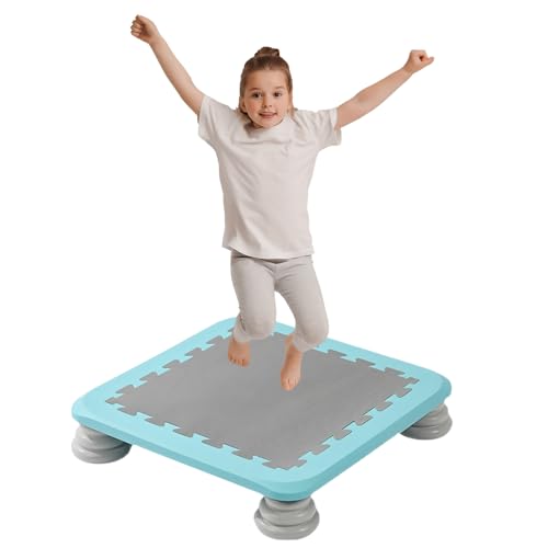 RIDEONMOP Mini-Trampolin für Kinder, Trampolin für Kleinkinder, Trainingsgerät für sensorische Integration für Kinder mit Autismus, quadratisches Trampolin mit Rutschfester Unterlage,Blue a RIDEONMOP Mini-Trampolin für Kinder, Trampolin für Kleinkinder, Trainingsgerät für sensorische Integration für Kinder mit Autismus, quadratisches Trampolin mit Rutschfester Unterlage,Blue a von RIDEONMOP