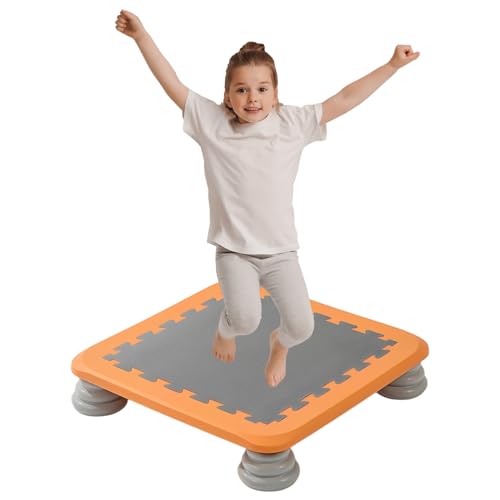 RIDEONMOP Mini-Trampolin für Kinder, Trampolin für Kleinkinder, Trainingsgerät für sensorische Integration für Kinder mit Autismus, quadratisches Trampolin mit Rutschfester Unterlage,Orange a RIDEONMOP Mini-Trampolin für Kinder, Trampolin für Kleinkinder, Trainingsgerät für sensorische Integration für Kinder mit Autismus, quadratisches Trampolin mit Rutschfester Unterlage,Orange a von RIDEONMOP