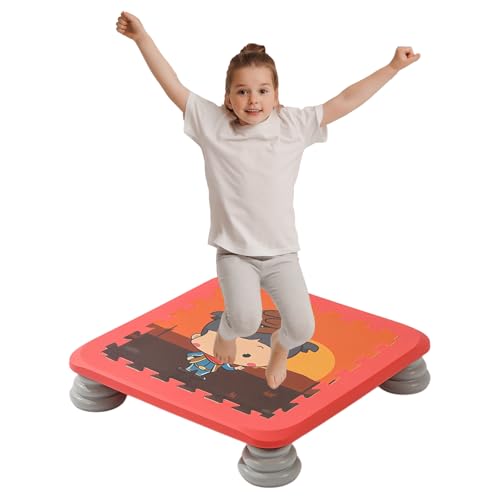RIDEONMOP Mini-Trampolin für Kinder, Trampolin für Kleinkinder, Trainingsgerät für sensorische Integration für Kinder mit Autismus, quadratisches Trampolin mit Rutschfester Unterlage,Red b RIDEONMOP Mini-Trampolin für Kinder, Trampolin für Kleinkinder, Trainingsgerät für sensorische Integration für Kinder mit Autismus, quadratisches Trampolin mit Rutschfester Unterlage,Red b von RIDEONMOP