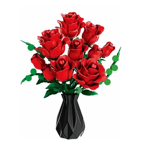 RIDIR Blumenstrauß Bausteine Setbausatz mit Rosen & Pflanzen aus Klemmbausteinen, DIY Blumen Bauklötzen für Erwachsene Kreativset Geschenk RIDIR Blumenstrauß Bausteine Setbausatz mit Rosen & Pflanzen aus Klemmbausteinen, DIY Blumen Bauklötzen für Erwachsene Kreativset Geschenk von RIDIR