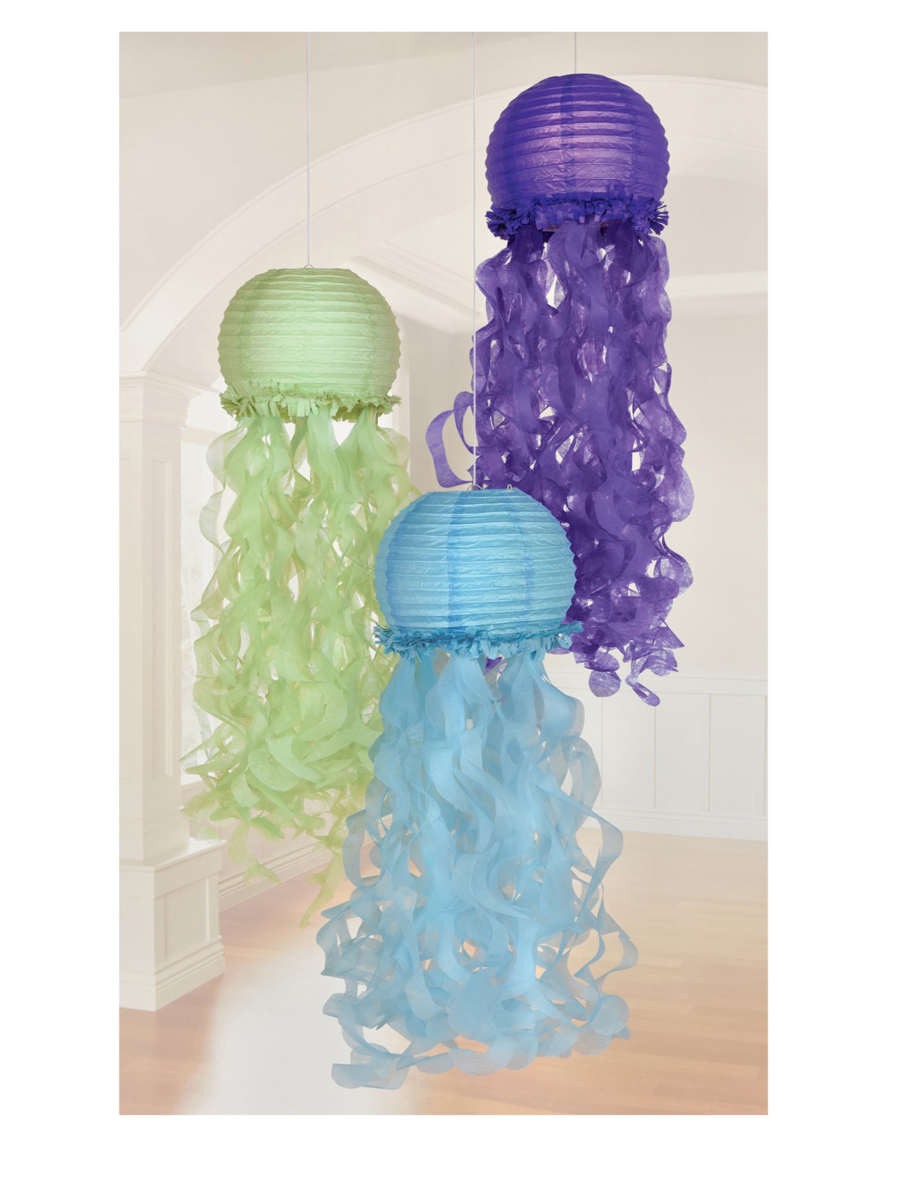 3 Papier-Lampions Quallen Meerjungfrauen-Traum 24 cm blau lila grün 3 Papier-Lampions Quallen Meerjungfrauen-Traum 24 cm blau lila grün von RIETHMULLER