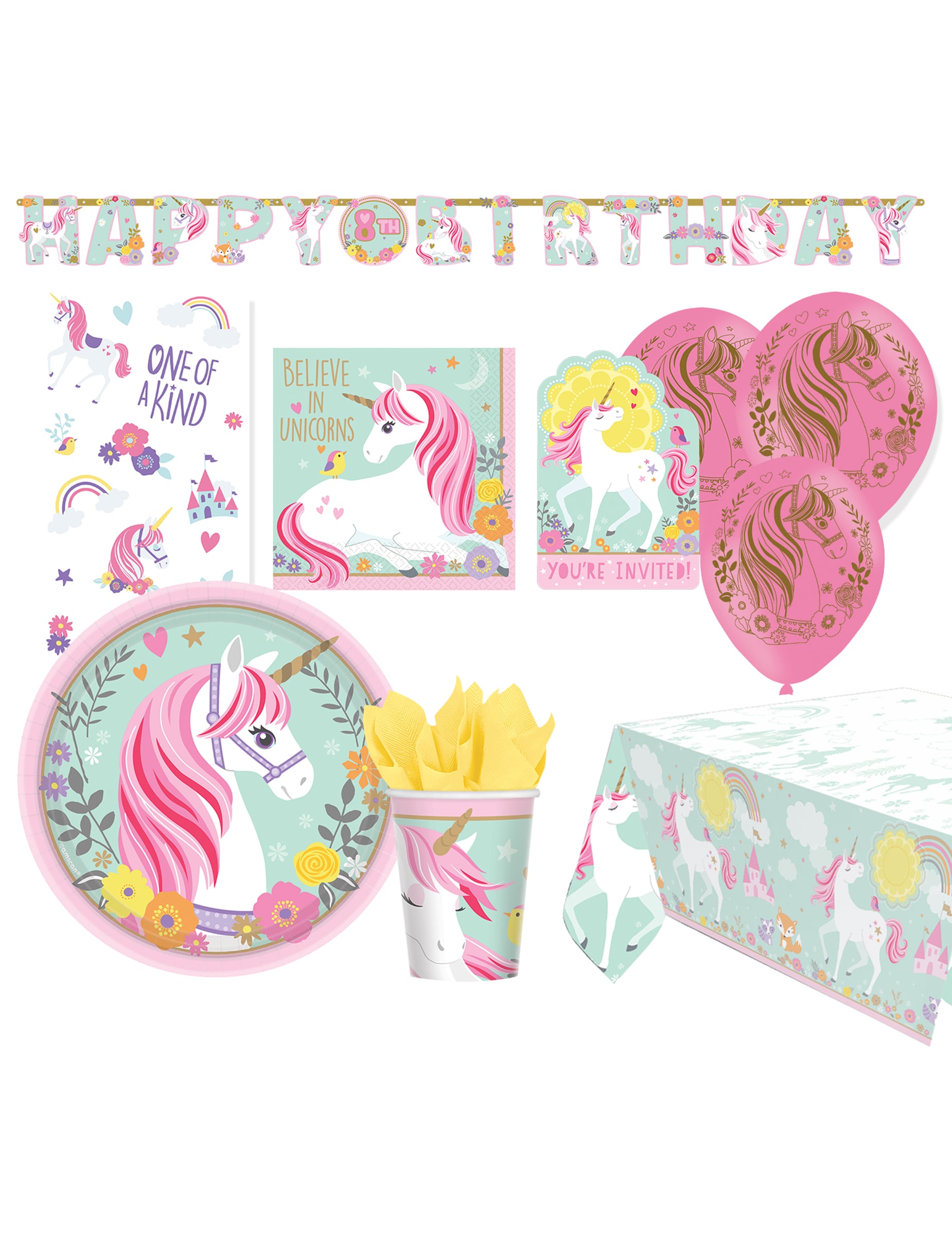 68-teiliges Magisches Einhorn Party-Set für märchenhafte Geburtstage 68-teiliges Magisches Einhorn Party-Set für märchenhafte Geburtstage von RIETHMULLER