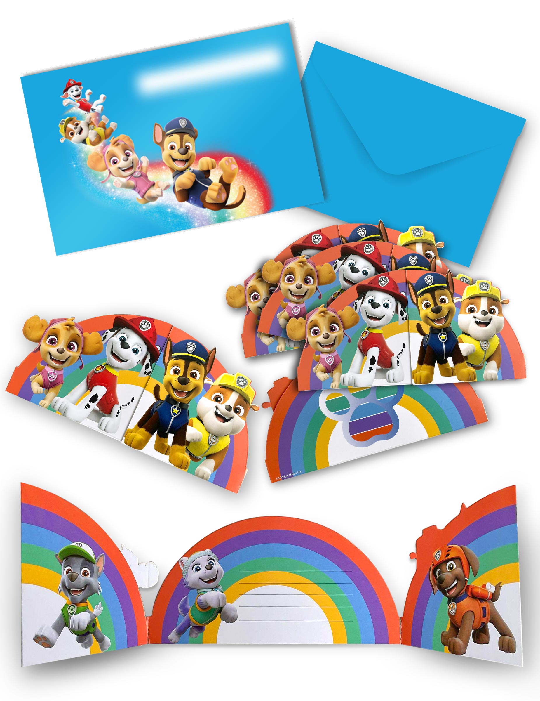 8 Einladungskarten Paw Patrol Pat'Patrouille Papier von RIETHMULLER