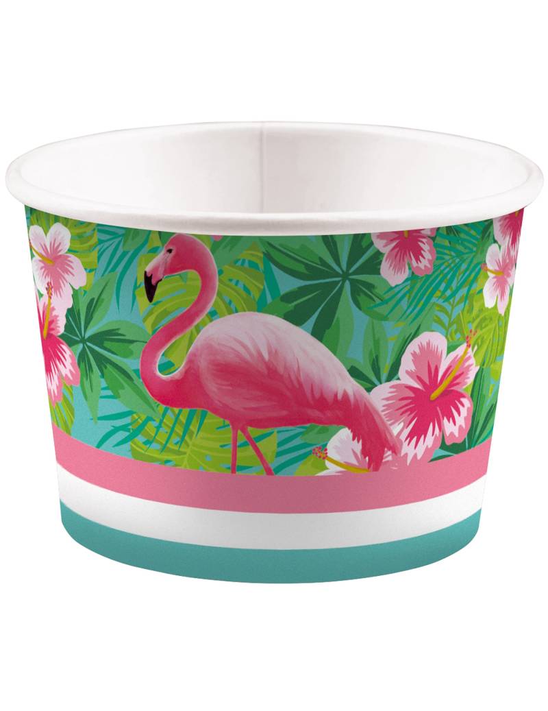 8 Flamingo Paradise Eisbecher 270ml aus Karton von RIETHMULLER