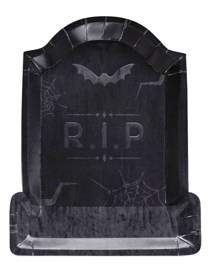 8 Halloween Pappteller Grabstein RIP Party-Deko von RIETHMULLER