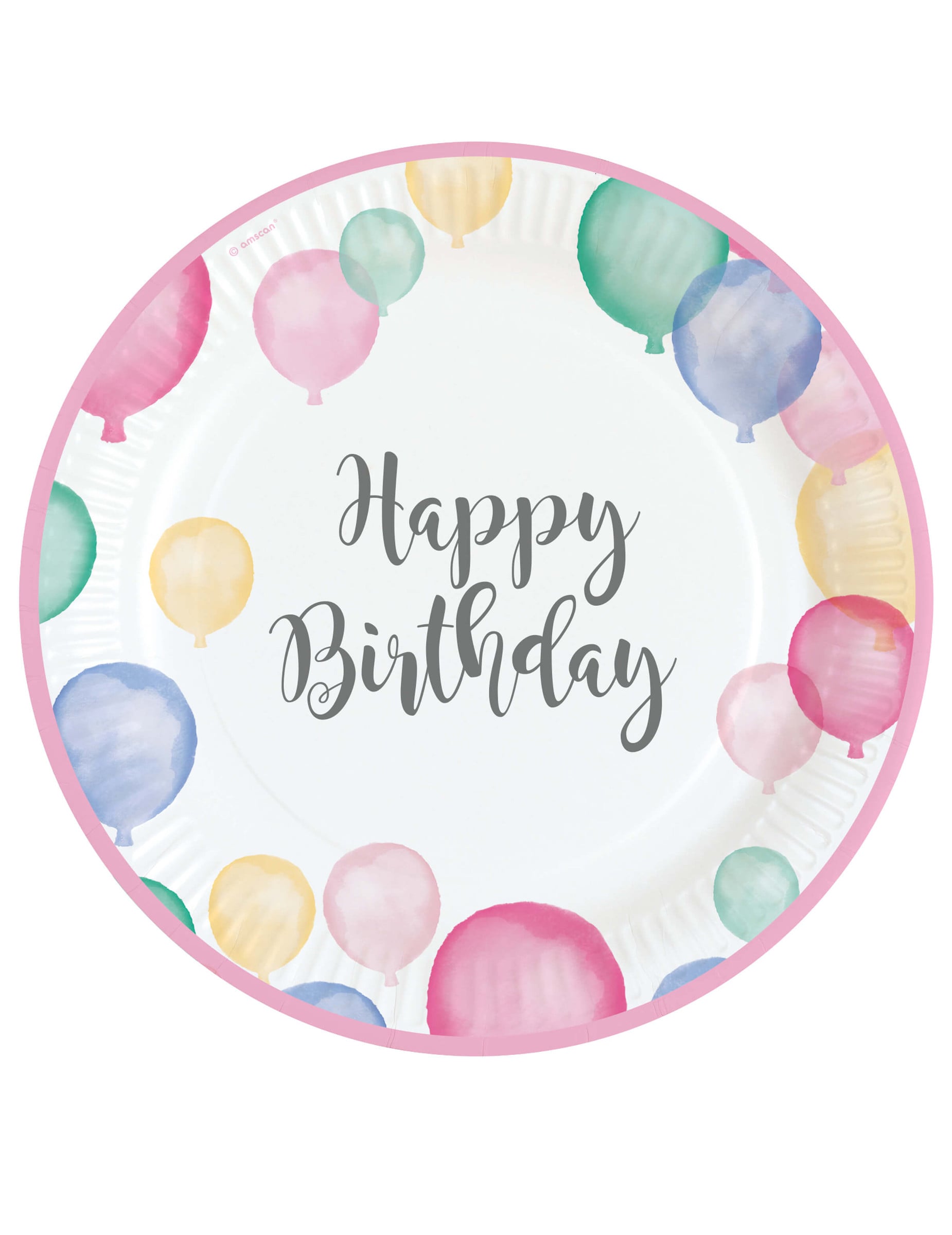 8 Pappteller Happy Birthday Pastell-Ballons 23 cm rosa Rand 8 Pappteller Happy Birthday Pastell-Ballons 23 cm rosa Rand von RIETHMULLER